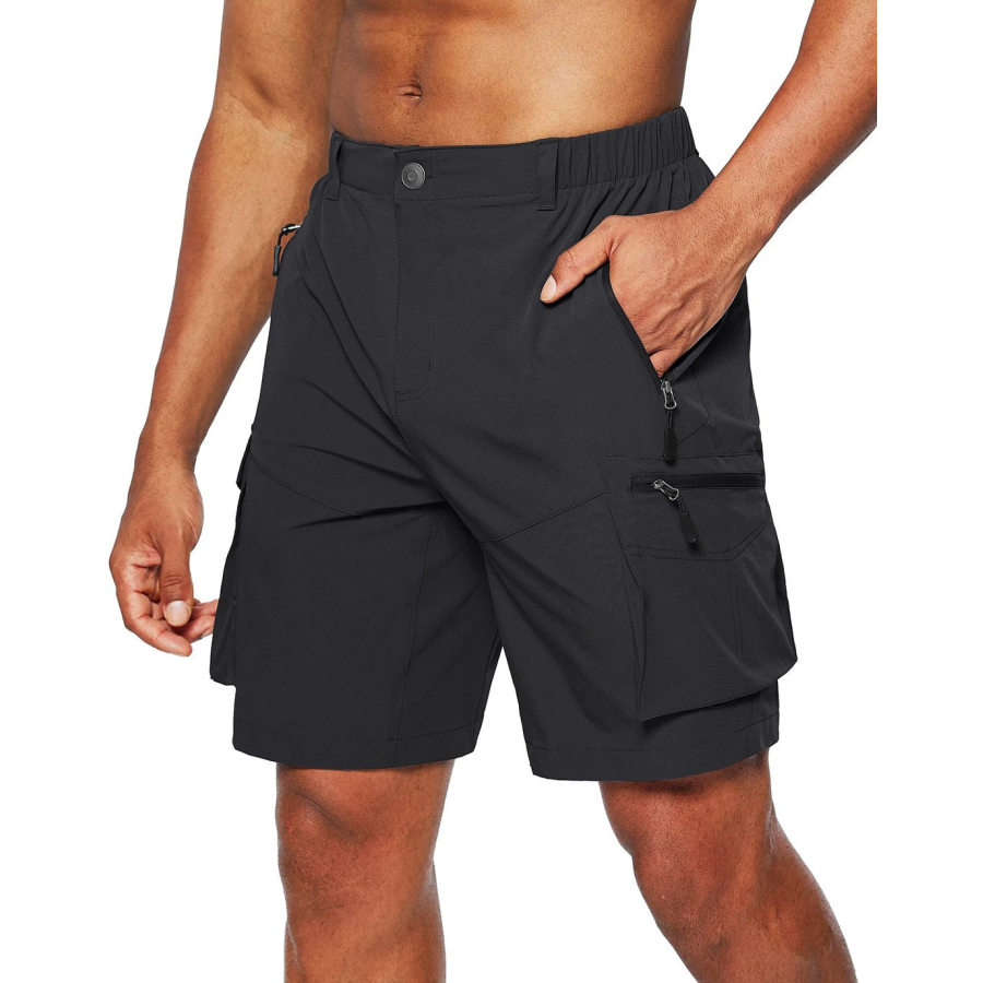 

Men's Casual Zipper Multi-Pocket Phone Cargo Shorts