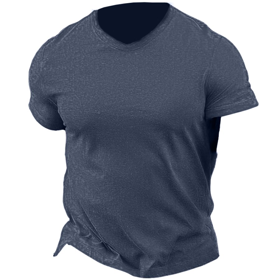 

Men's Retro Casual Colored Cotton T-Shirt