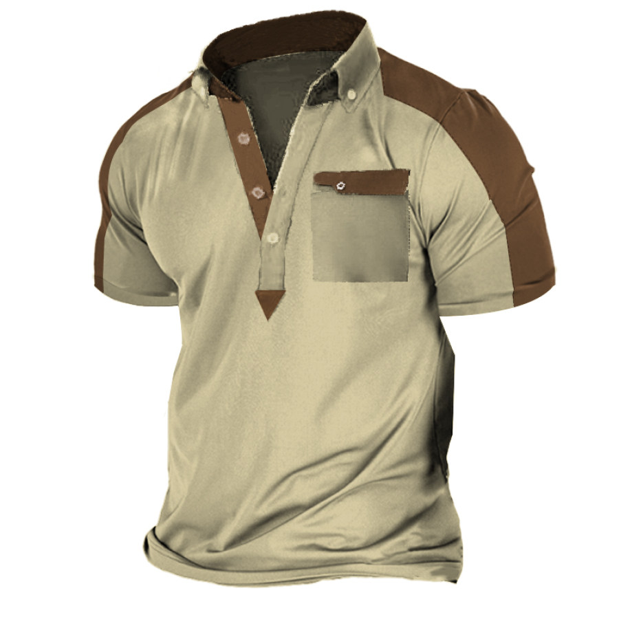 

Men's Color Block Polo Shirt