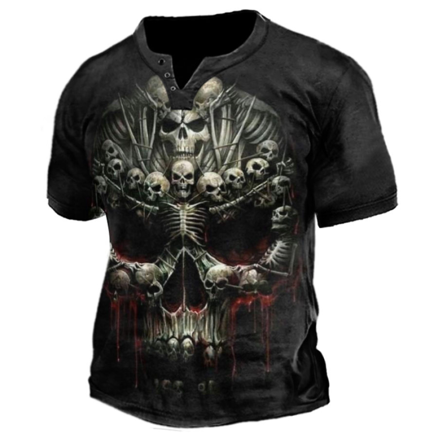 

Men's Vintage Skull Print T-Shirt