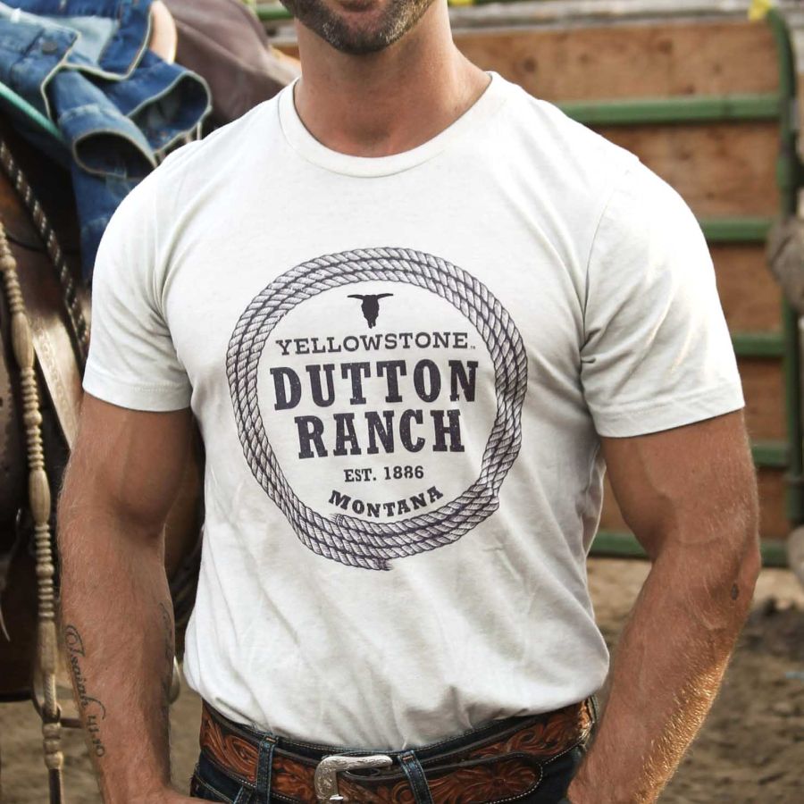 

Men's Yellowstone Print Cotton T-Shirt