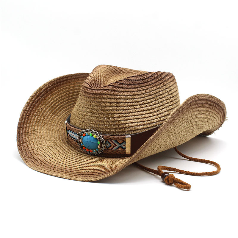 Men's Vintage Western Cowboy Chic Sunscreen Beach Straw Hat