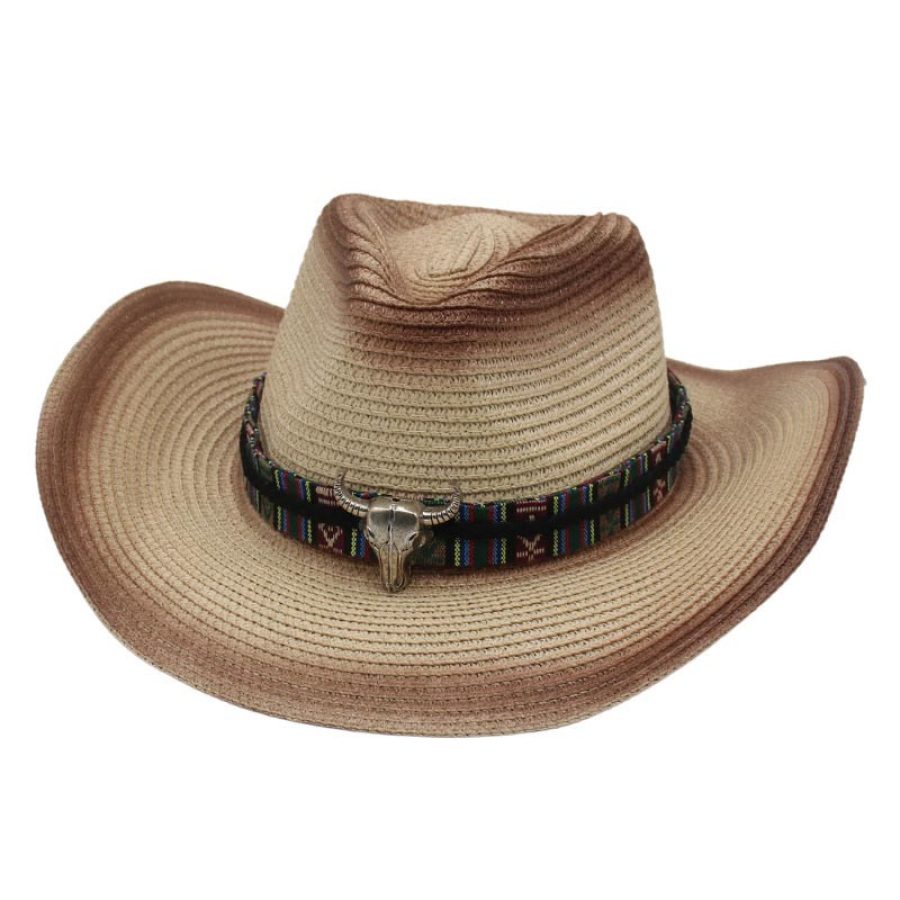 

Мужская ковбойская складная соломенная шляпа на открытом воздухе в стиле вестерн