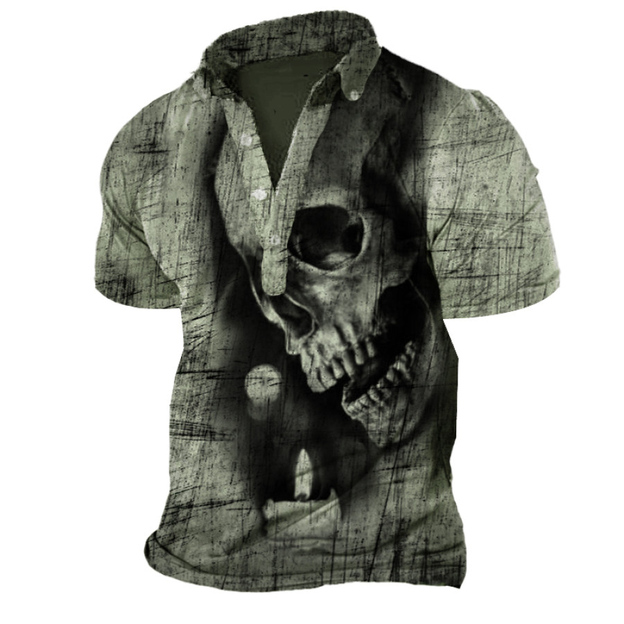 

Men's Vintage Skull Print T-Shirt