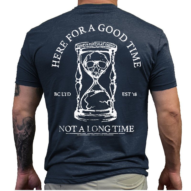 Here For A Good Chic Time Men's Hourglass Print Cotton T-shirt
