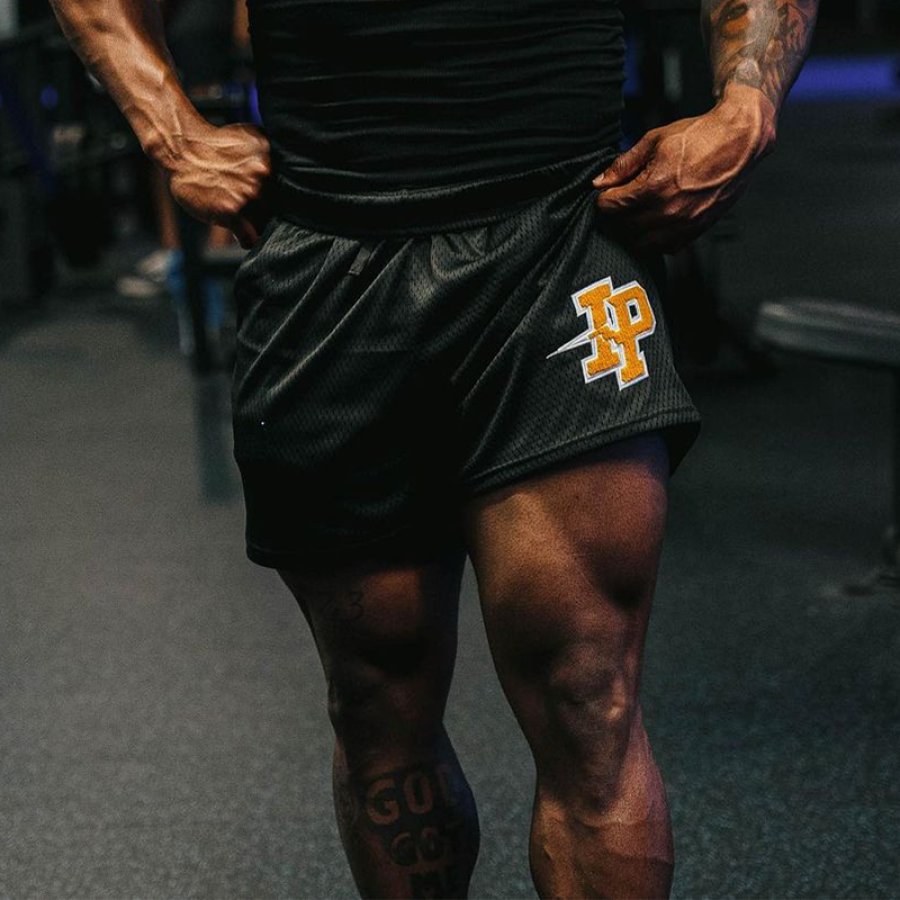 

Gym Mesh Breathable Drawstring Shorts