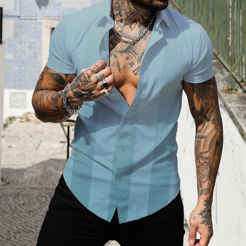 Men's Summer Casual Fashion Chic Retro Printed Shirt