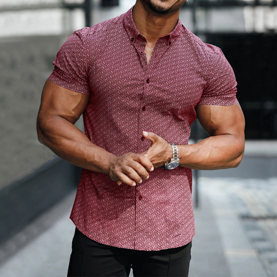 

Casual Fashion Check Lapel Shirt