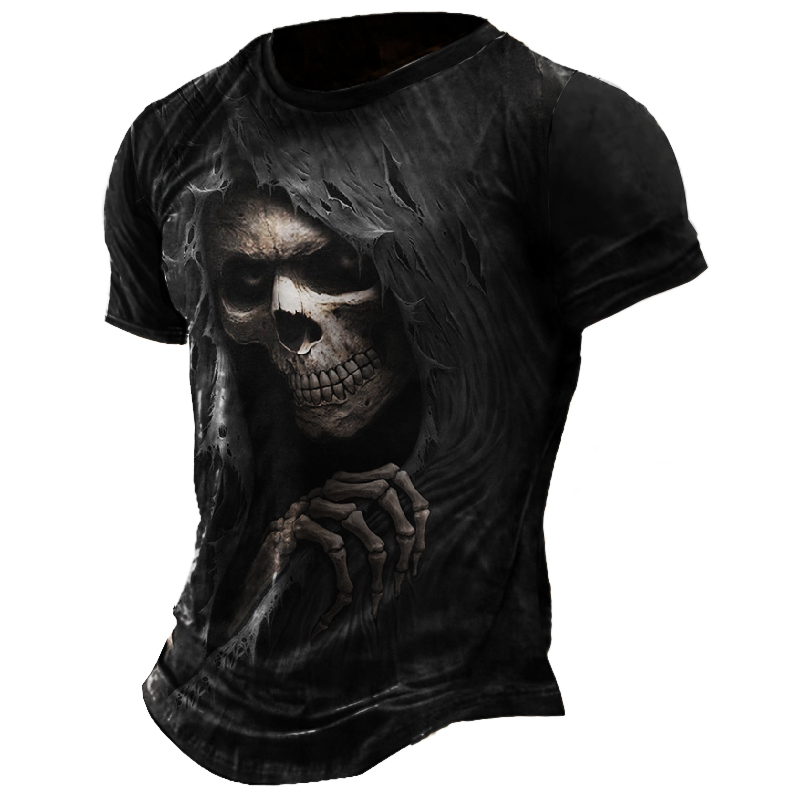Men's Skull Print Chic T-shirt