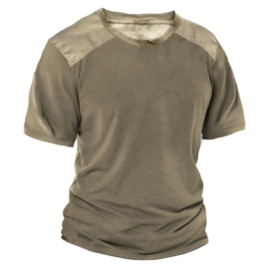 

Men's Outdoor Vintage Stitching Round Neck T-Shirt