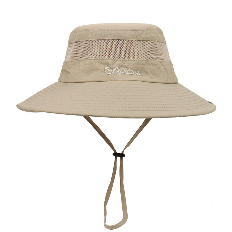 Men's Solid Color Stitching Chic Fisherman Hat Outdoor Sunscreen Breathable Sunshade Hat