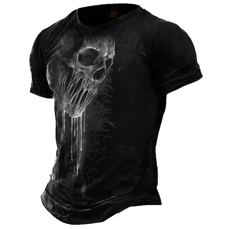 Men's Gothic 3d Skull Print Chic T-shirt