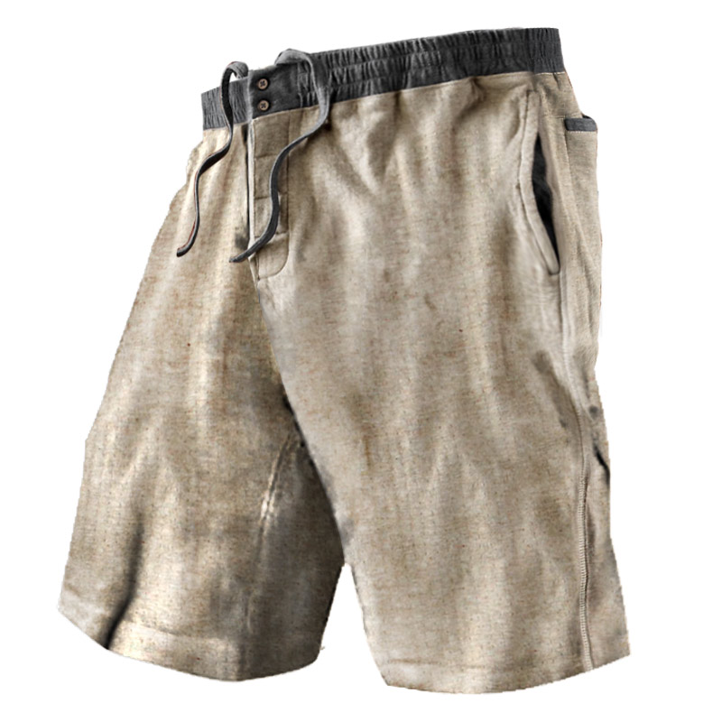 Men's Retro Colorblock Beach Chic Casual Shorts