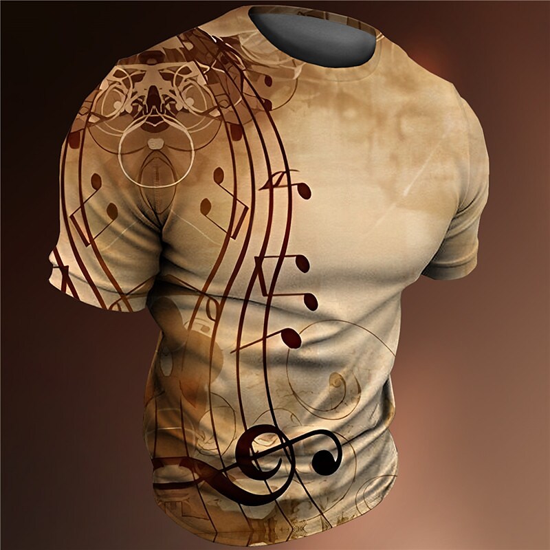 Men's Outdoor Music Sheet Chic 3d Printed Graphic Tee