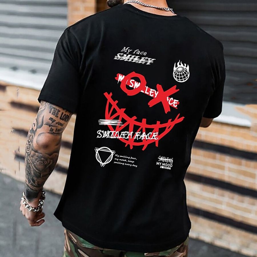 

Men's Streetwear Graphic Prints Hip-hop Graffiti Crew Neck Tee