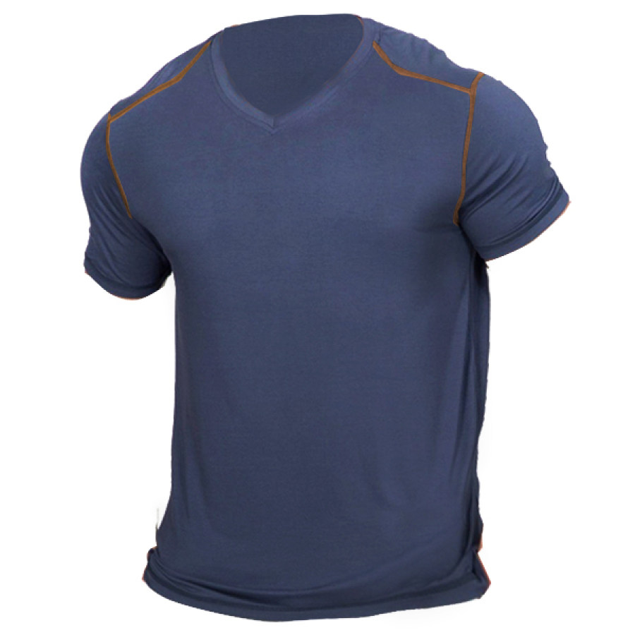 

Men's Outdoor Retro Contrast Color Tactical Cotton T-Shirt