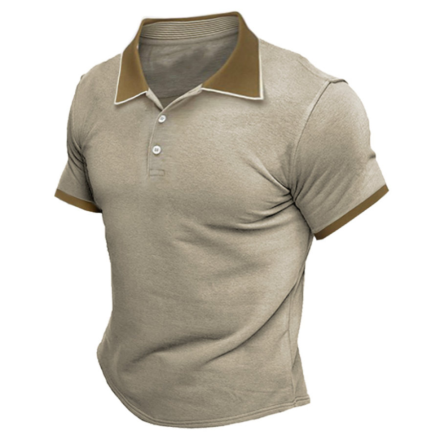 

Men's Vintage Casual Polo Neck T-Shirt