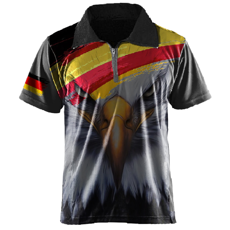 

Men's German Flag Eagle Print T-Shirt