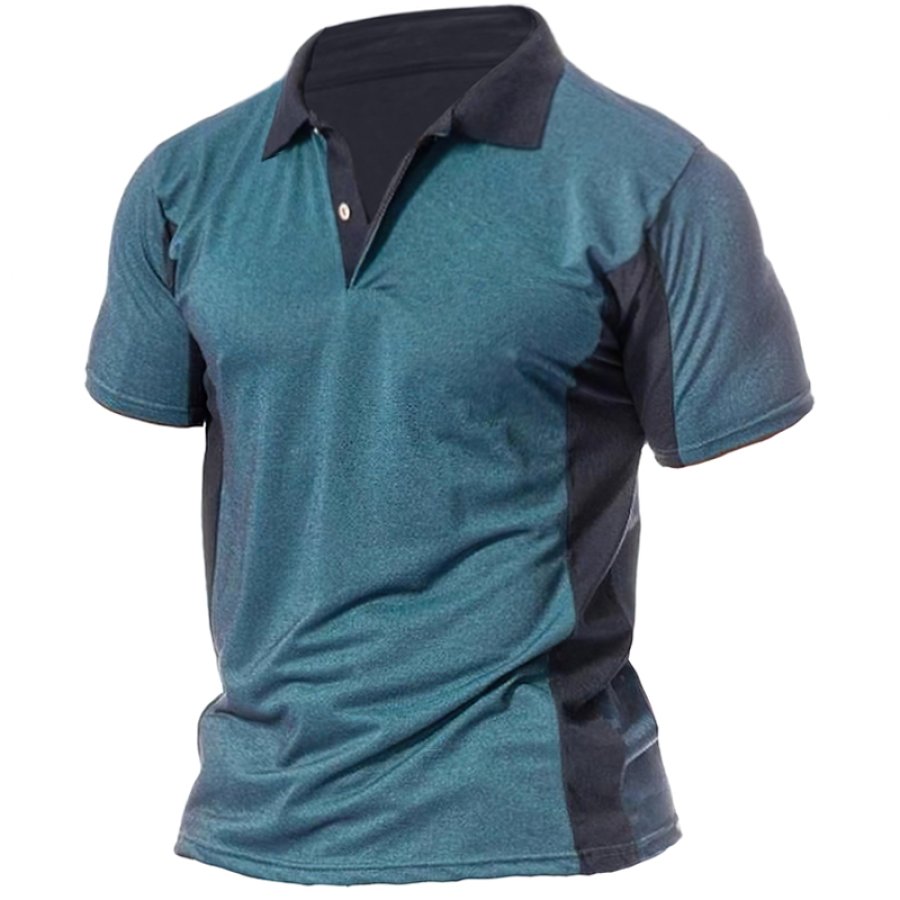 

Men's Retro Colorblock Breathable Fitness POLOT Shirt