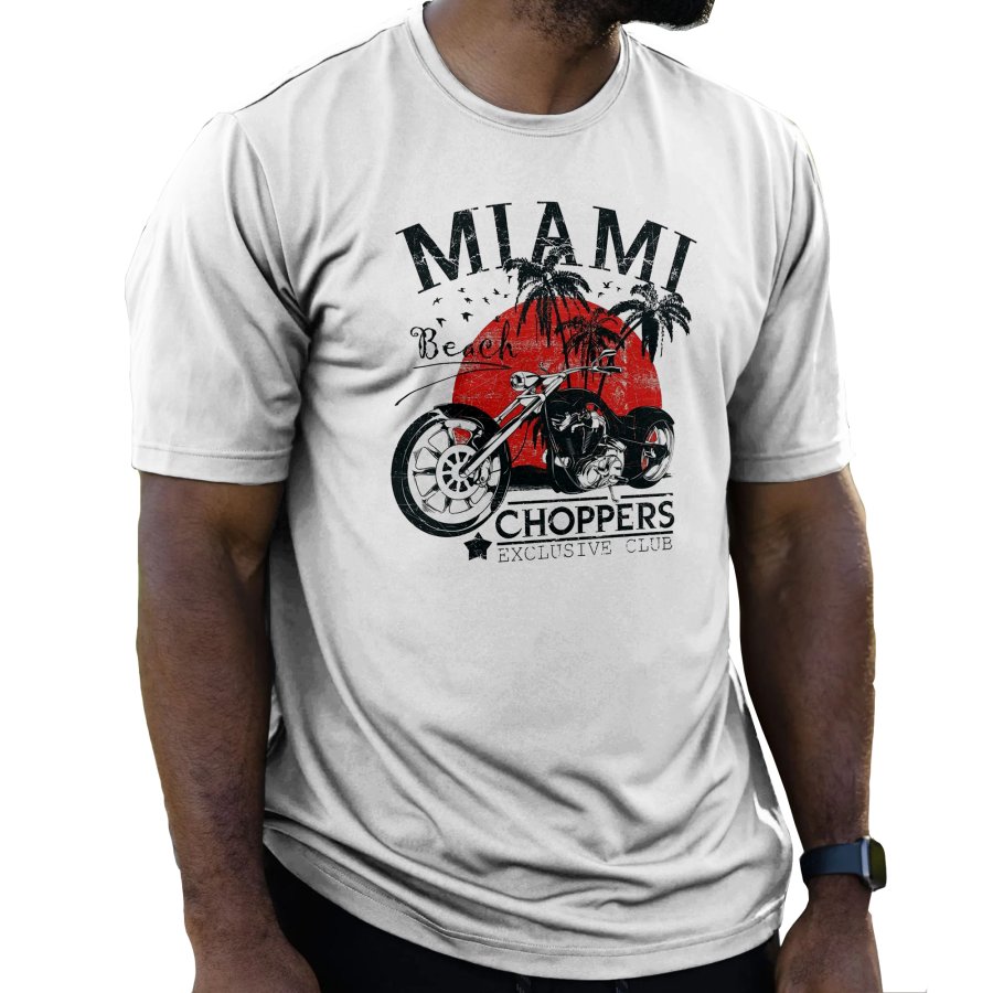 

Men's Vintage Motorcycle Hawaii Cotton T-Shirt
