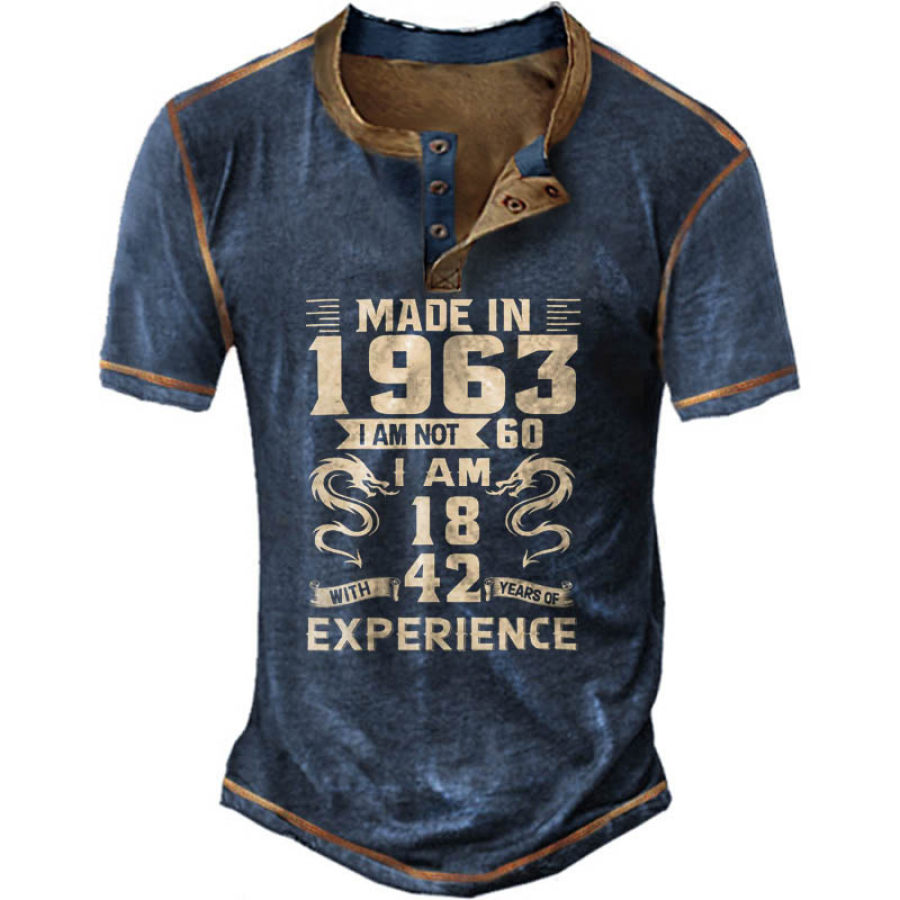 

Men's Vintage 1963 I Am Not Experience Henley T-Shirt