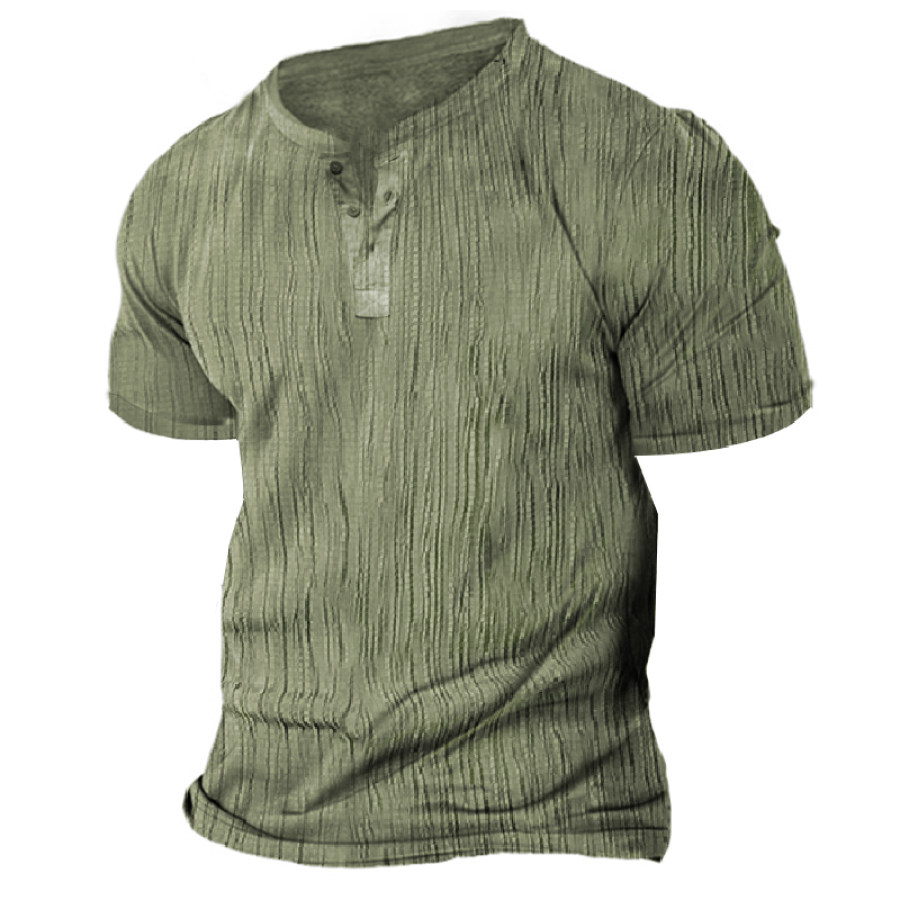 

T-shirt En Tissu à Texture Spéciale Avec Motif De Vagues Rétro Pour Hommes