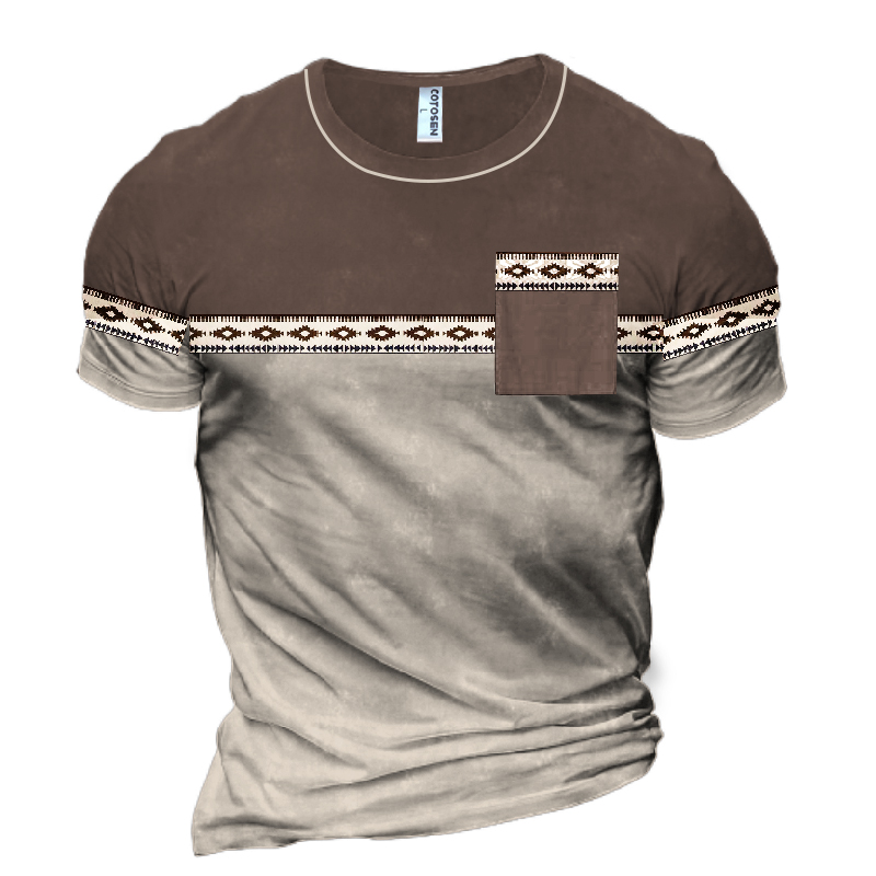 Men's Vintage Ethnic Ribbon Chic T-shirt