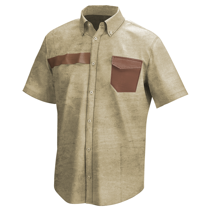 Men's Retro Outdoor Color Chic Contrast Shirt