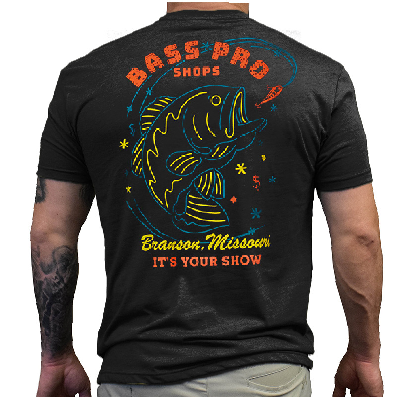 Men's Outer Fishing Print Chic T-shirt