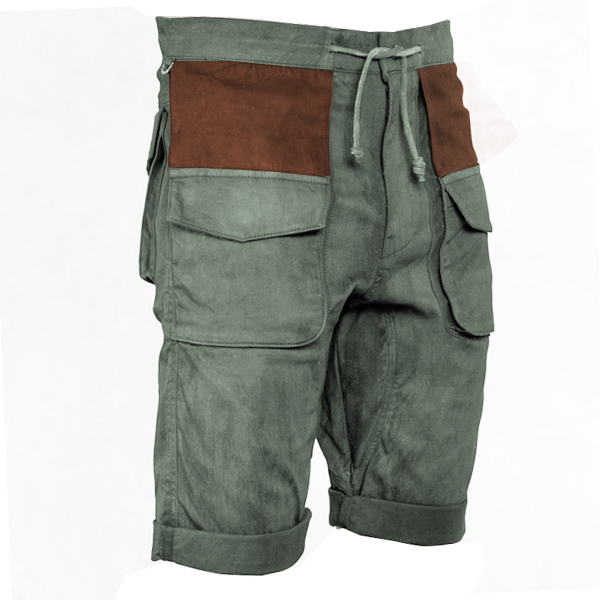 Men's Retro Contrast Wash Chic Printed Multi-pocket Cargo Shorts