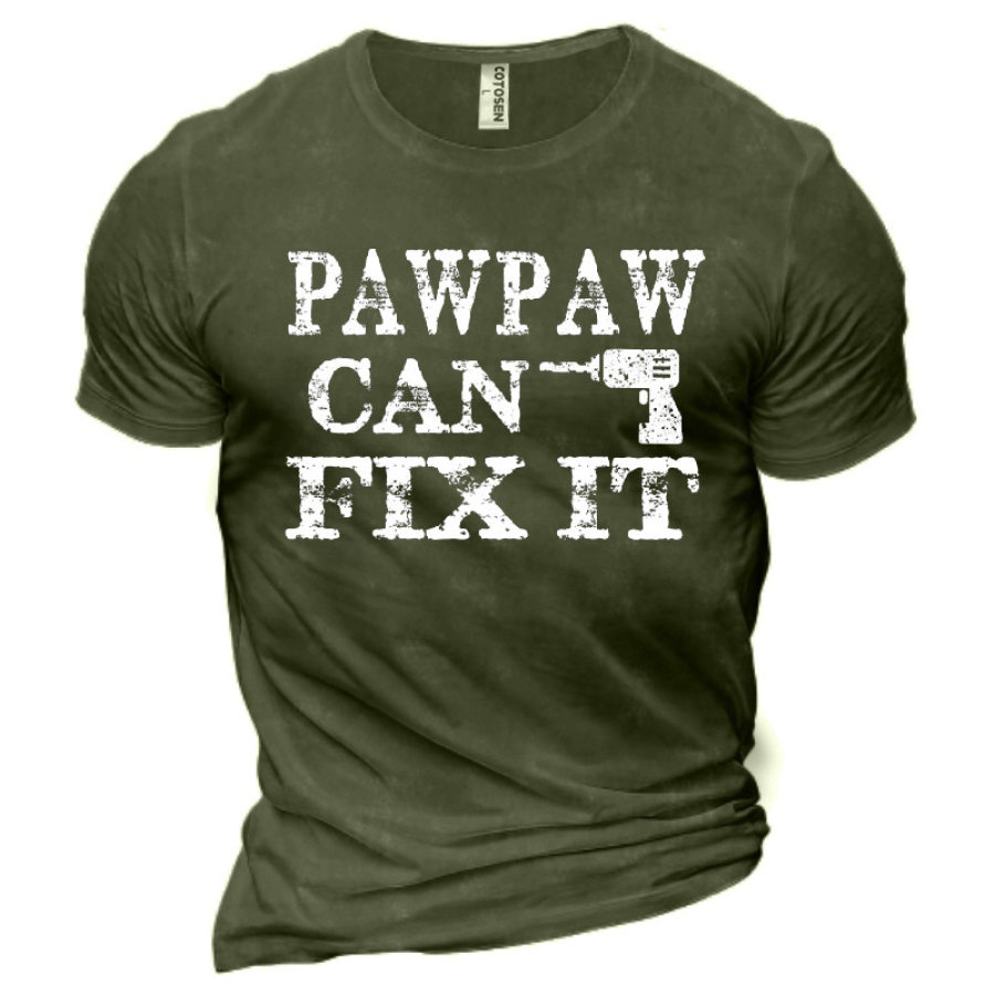 

Pawpaw Can Fix It Men's Cotton T-Shirt