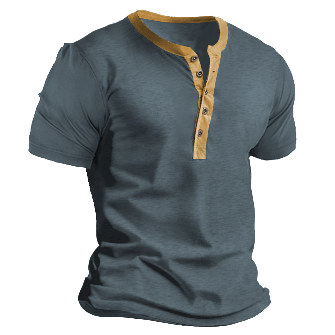 Men's Vintage Tactical Colorblock Chic Henley T-shirt