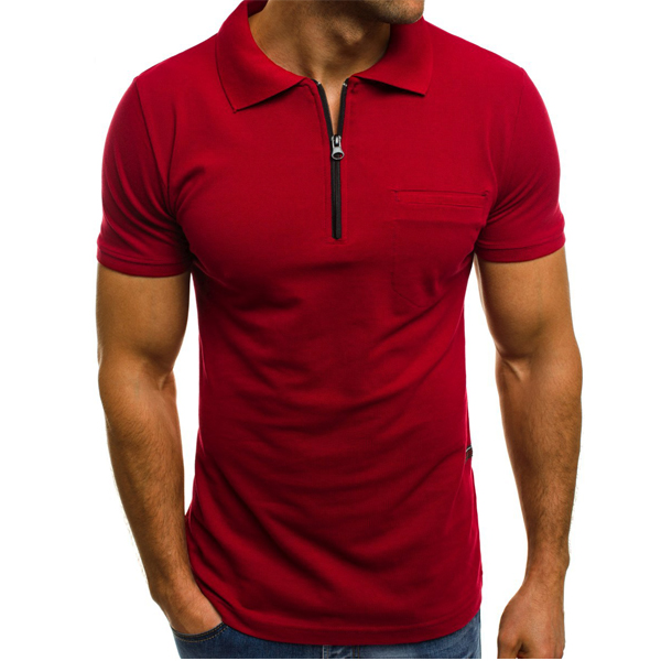 Men's Outdoor Pocket Zip Chic Golf Polo Shirt