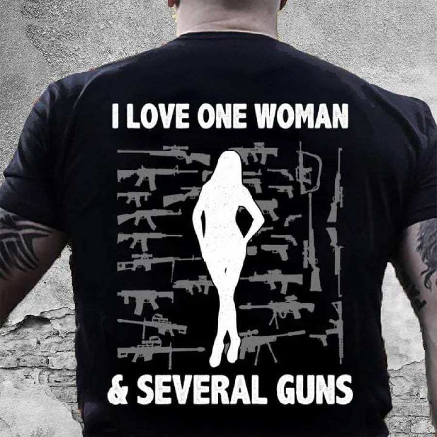 

Dad I Love One Woman & Several Guns Men Cotton Tee