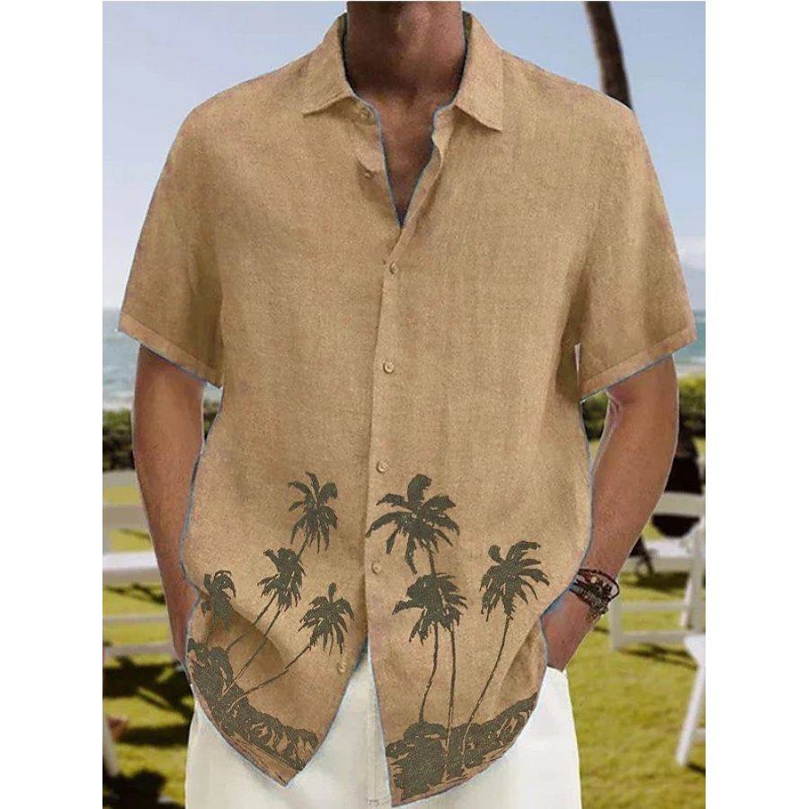 

Men's Palm Tree Resort Cotton Linen Shirt