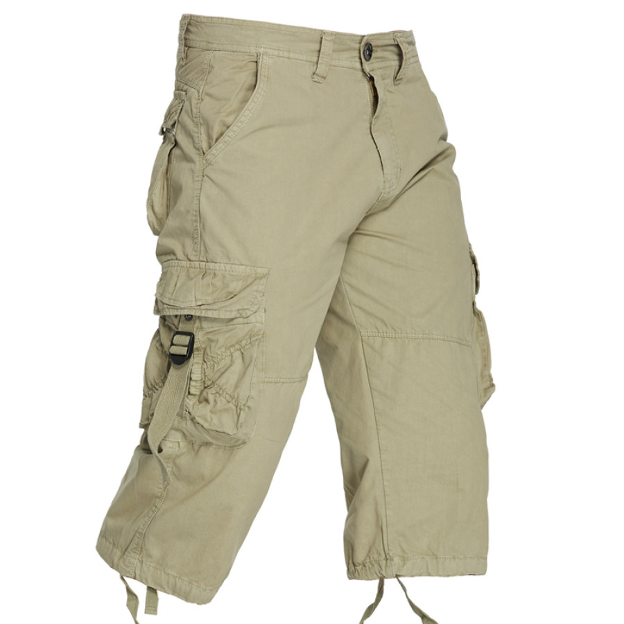 

Men's Outdoor Multi-Bag Washed Cotton Multi-pocket Tactical Shorts