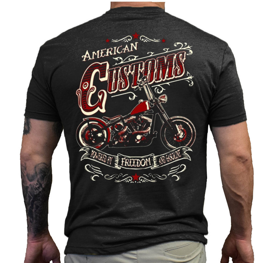 

Vintage Motorcycle Men's Printed Cotton T-Shirt