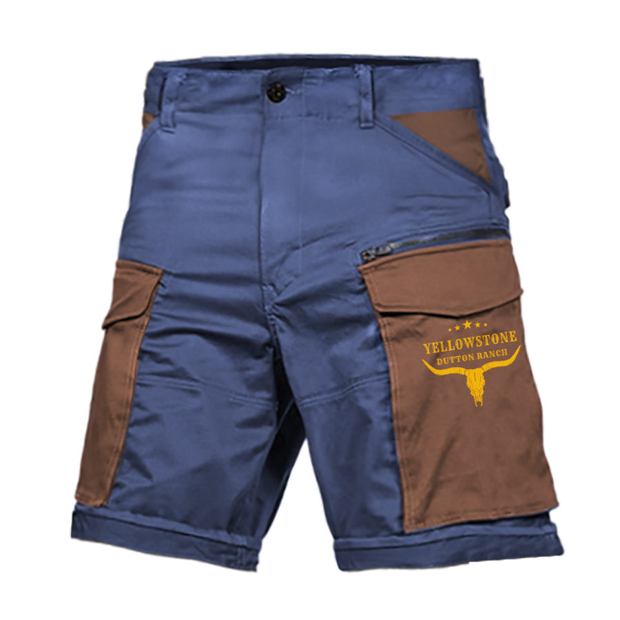 

Men's Outdoor Yellowstone Pockets Colorblock Cargo Shorts