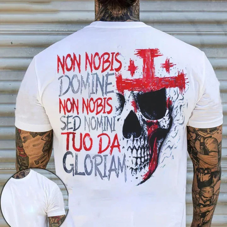 

Men's Skull Print Cotton T-Shirt