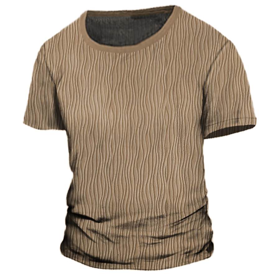 

Men's Wavy Texture Crew Neck T-Shirt