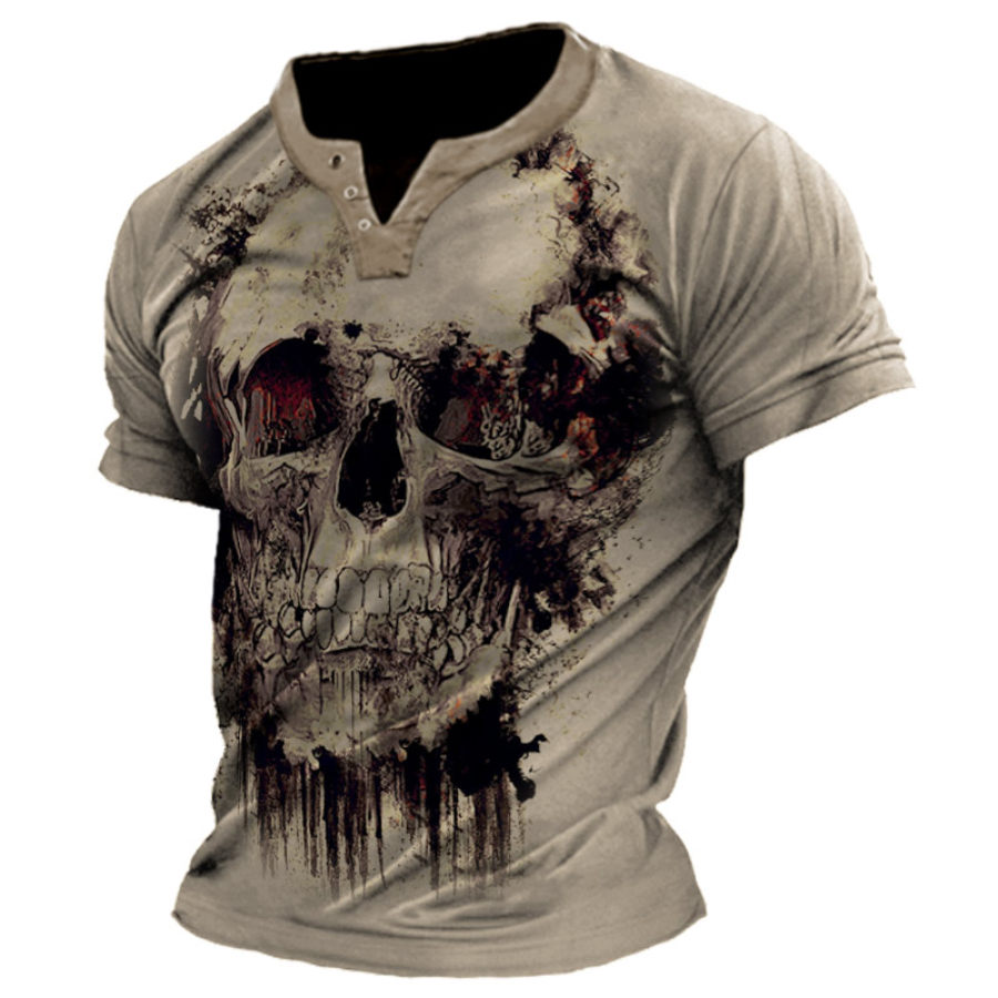 

Men's Vintage Skull Print Casual T-shirt