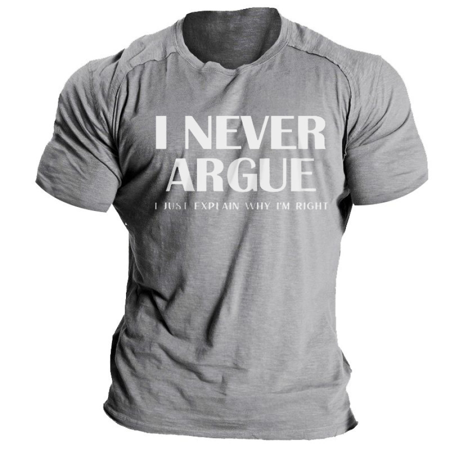

I Never Argue Men's Letter Print T-Shirt