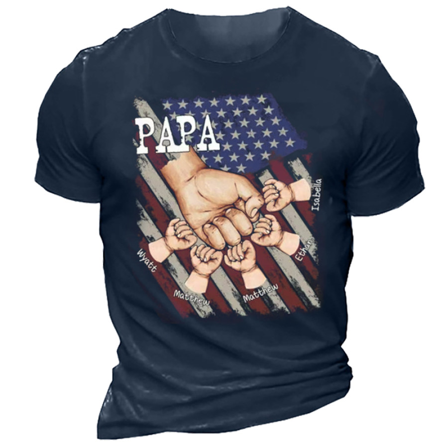 

Men's American Flag PAPA Print T-Shirt