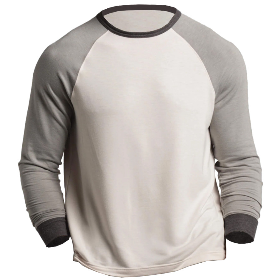 

Men's Outdoor Casual Colorblock Long Sleeve T-Shirt