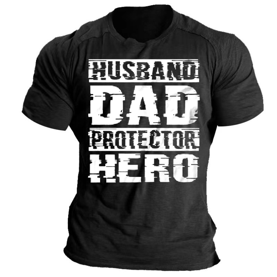 

Husband Dad Protector Hero Men's Short-sleeved T-shirt