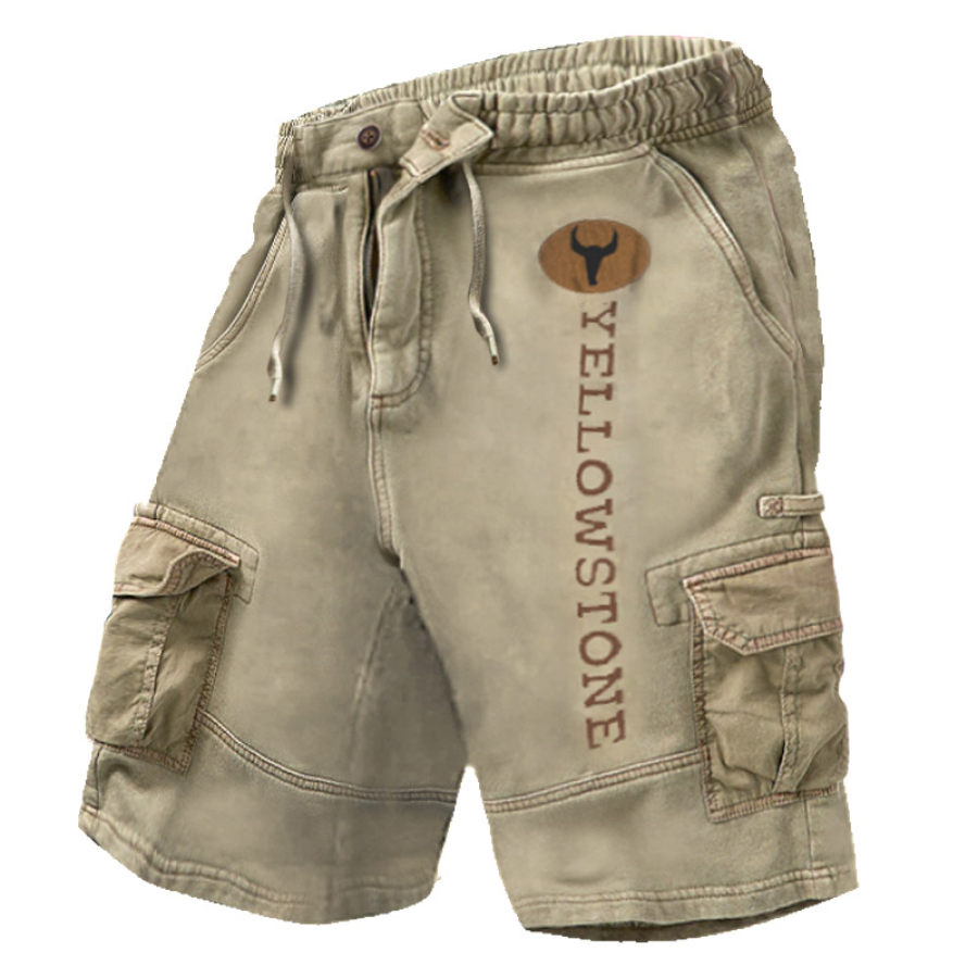 

Men's Vintage Yellowstone Multi Pocket Lounge Shorts