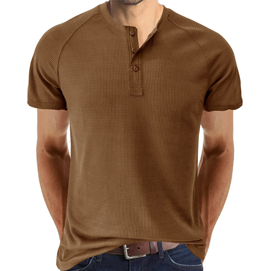 

Men's Outdoor Waffle Henley Short Sleeve T-Shirt