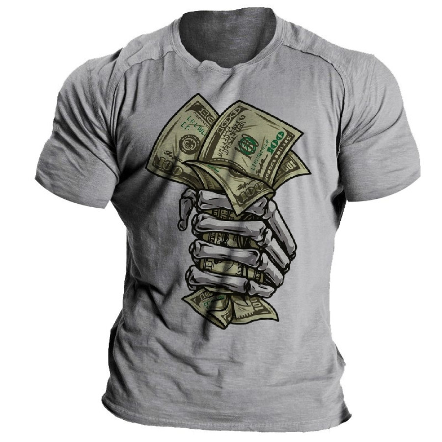 

Men's Skull Dollar Graphic Print Bill T-Shirt