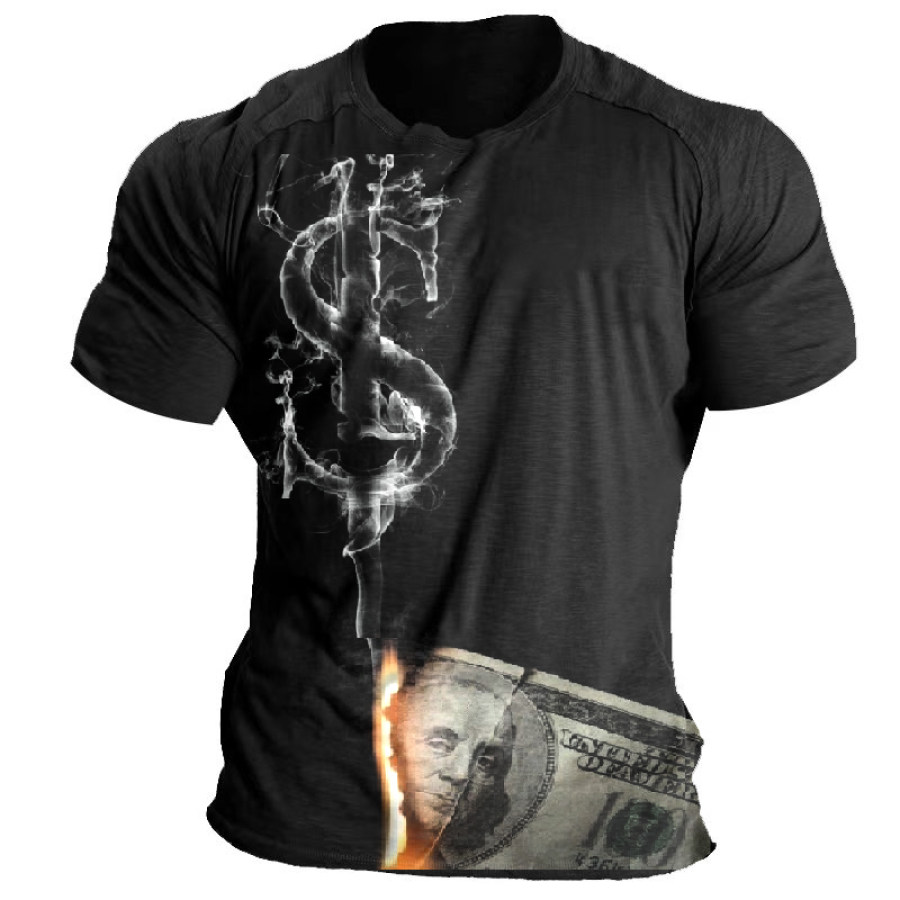 

Men's Creative Dollar Bill Graphic Print T-Shirt