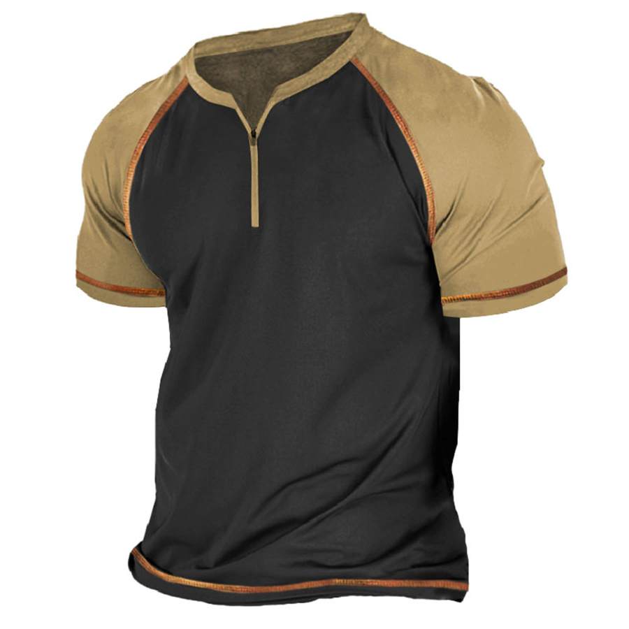 

Men's Outdoor Vintage Moisture Wicking Zip T-Shirt